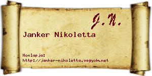 Janker Nikoletta névjegykártya