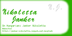 nikoletta janker business card